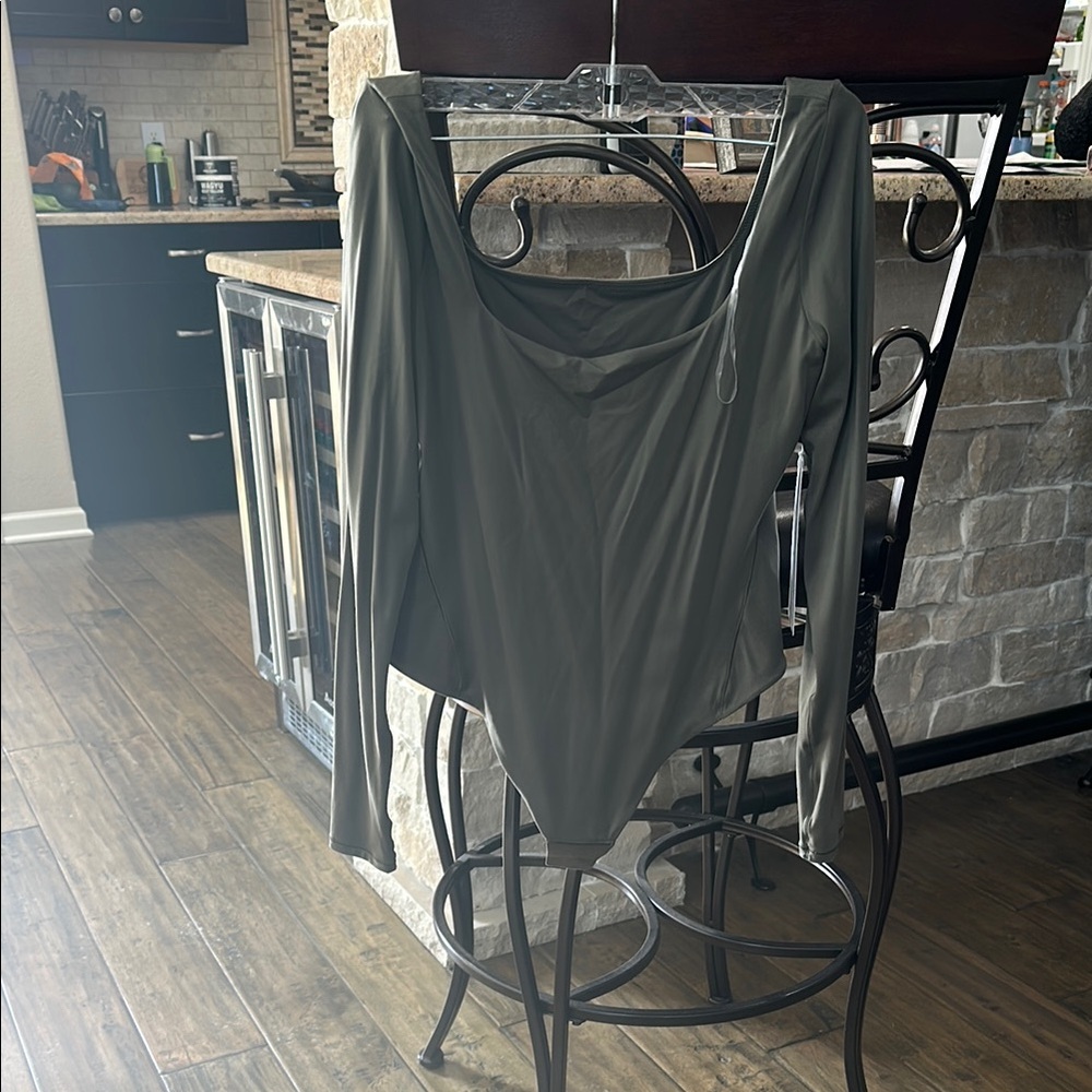 Lululemon Nulu Olive Long Sleeve Bodysuit Sz Medium